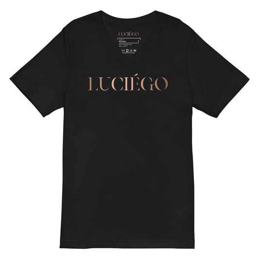 Luciégo Unisex Short Sleeve V-Neck T-Shirt Copper