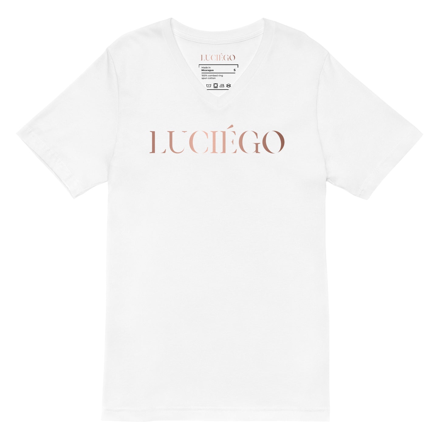 Luciégo Unisex Short Sleeve V-Neck T-Shirt Copper